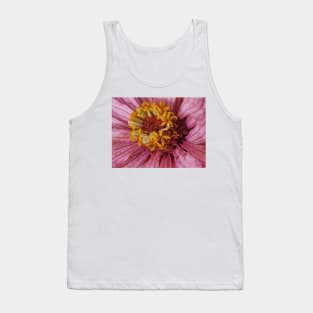 close-up of a single zinnia flower bloom in pink floral fantasy Tank Top